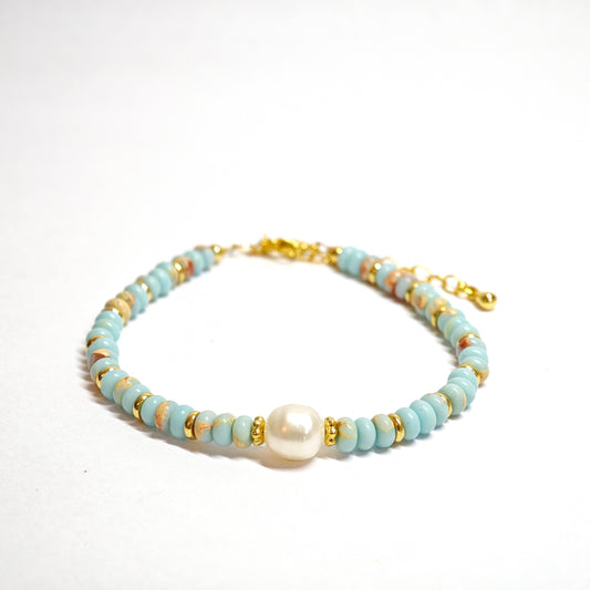 Shoushan-Steinarmband mit Perle