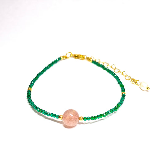 Rosenquarz Zirkonia Armband