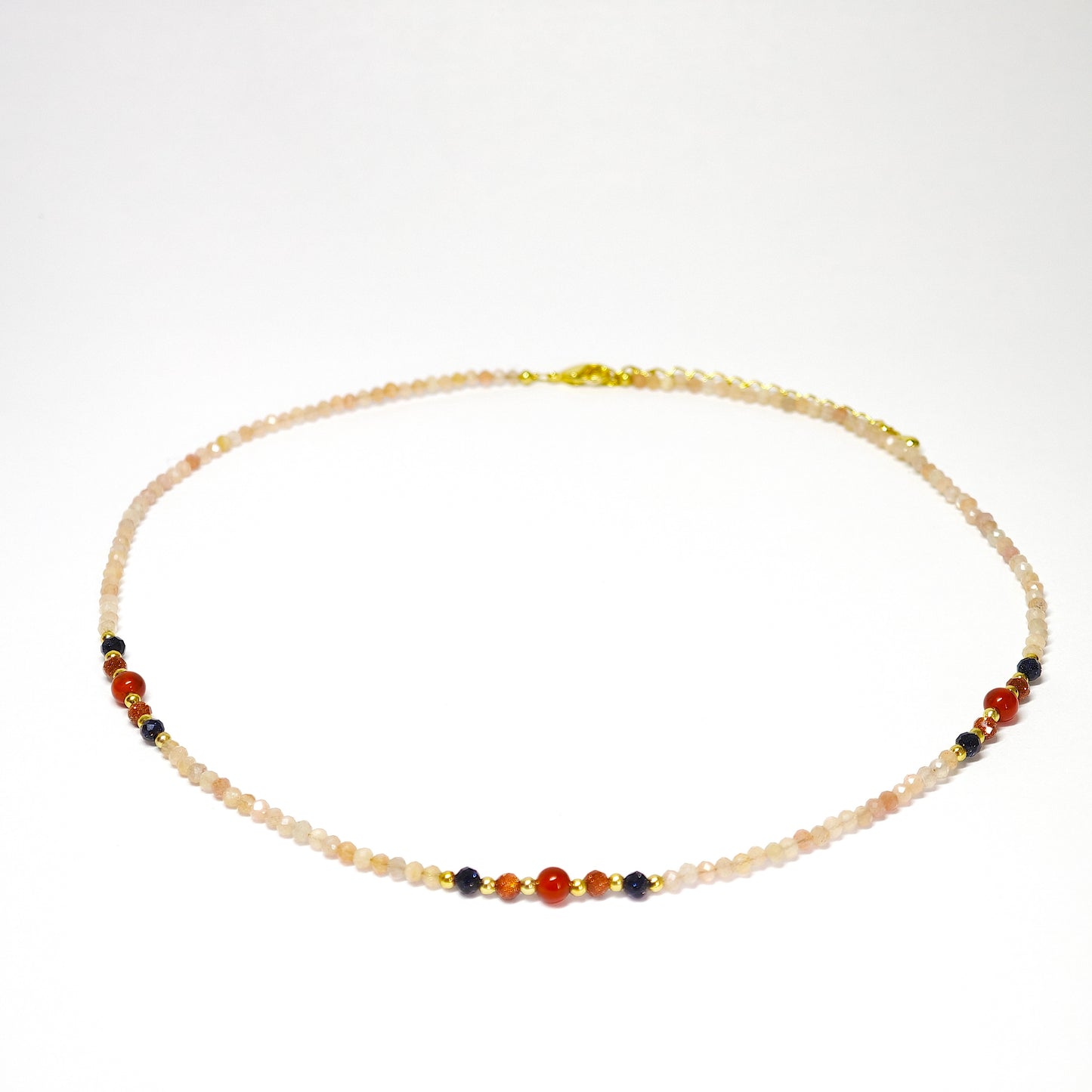 Zircon necklace with agate and sandstone