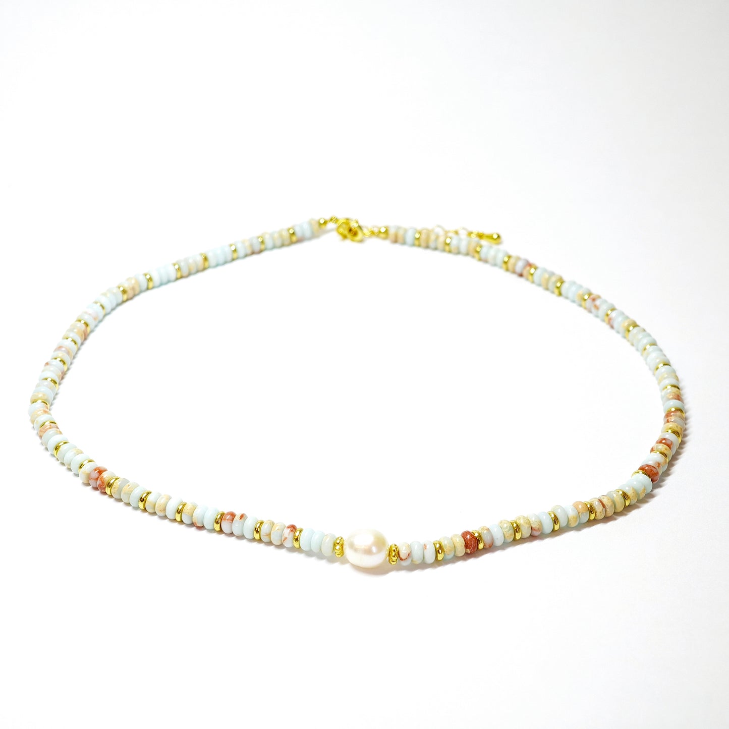 Shoushan stone necklace with pearl