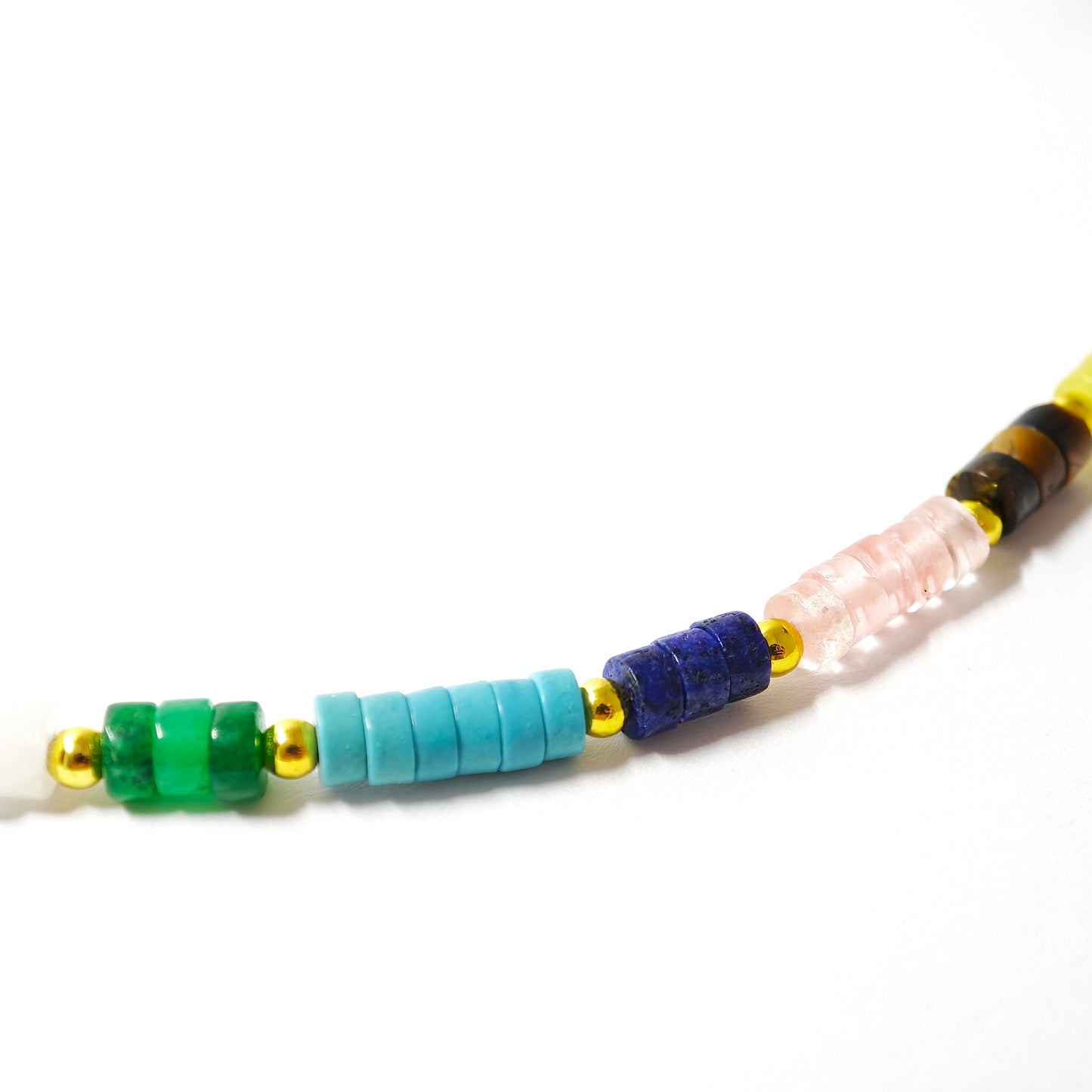 Colorful necklace made of natural stone beads