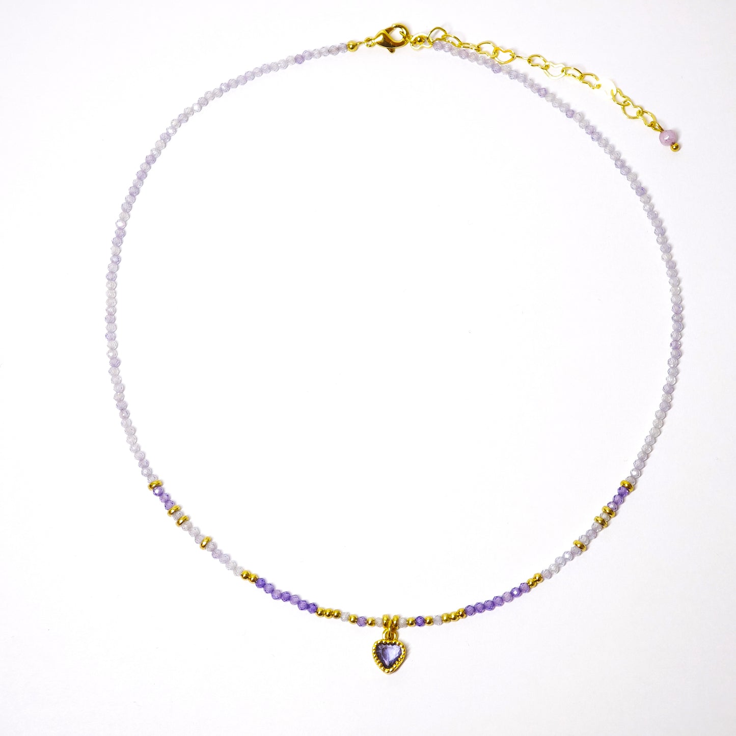 Purple Zircon Heart Necklace