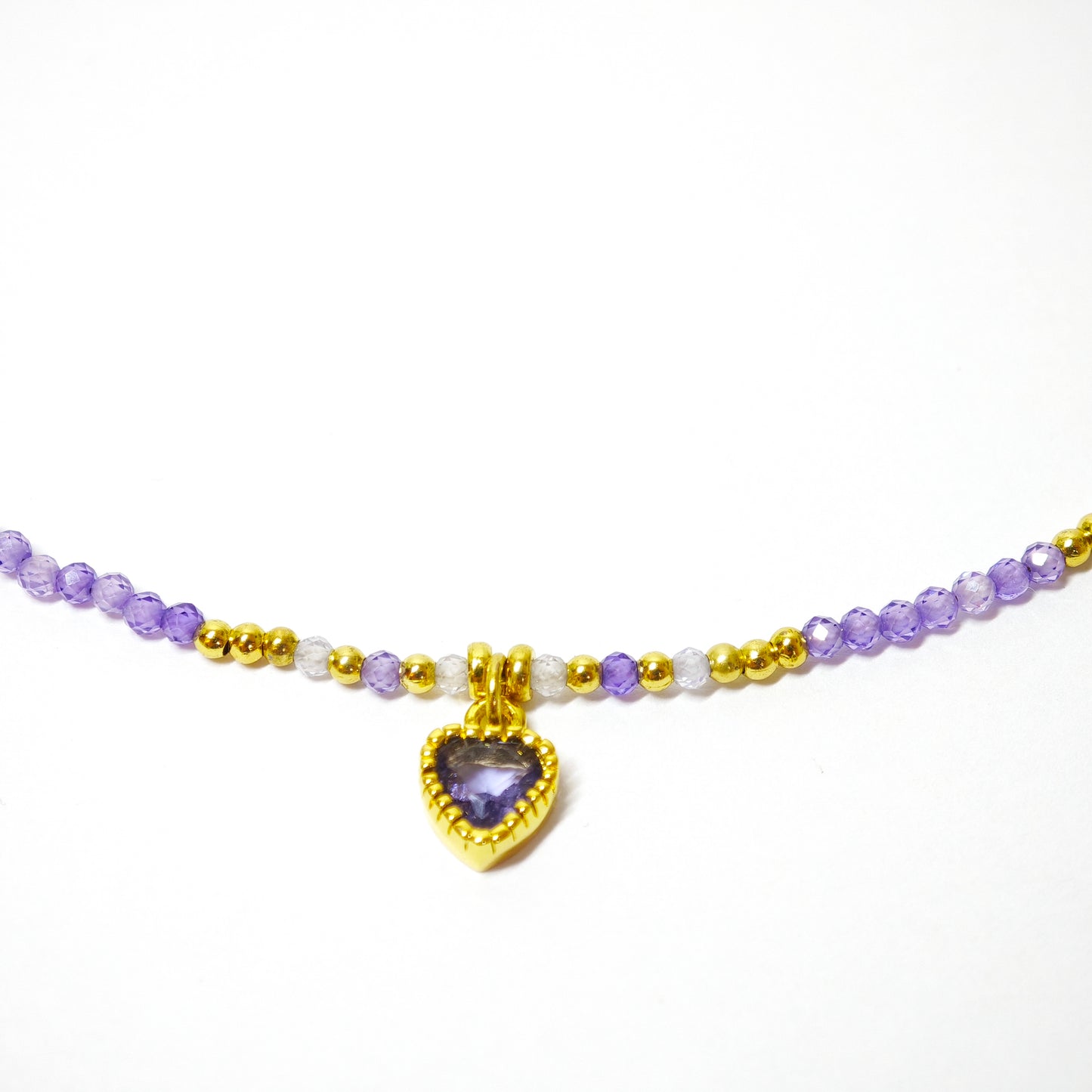 Purple Zircon Heart Necklace