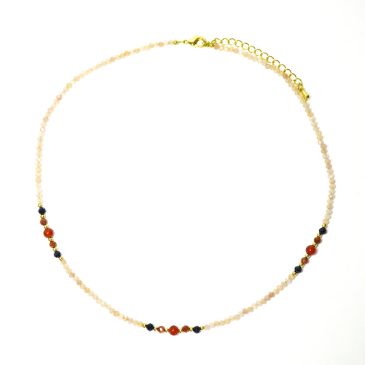 Zirkonkette mit Achat und Sandstein