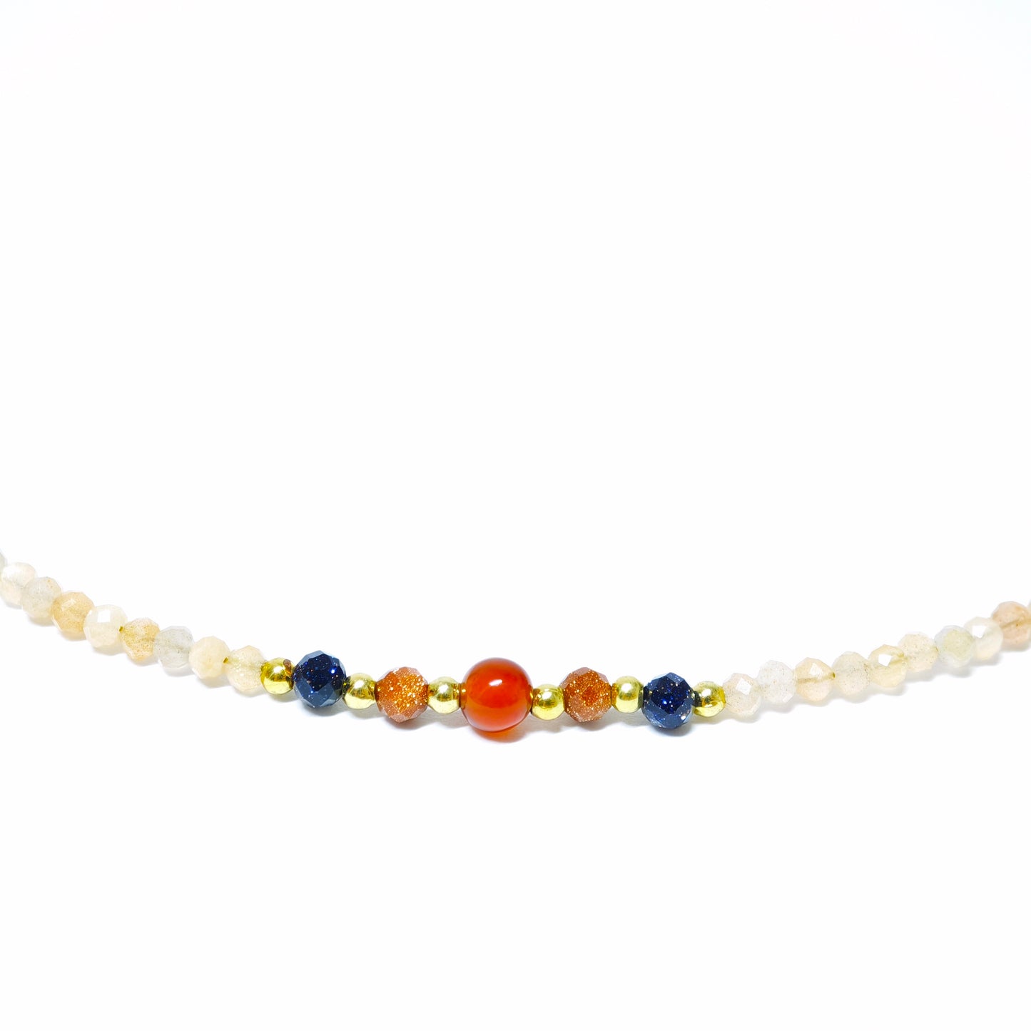 Zircon necklace with agate and sandstone