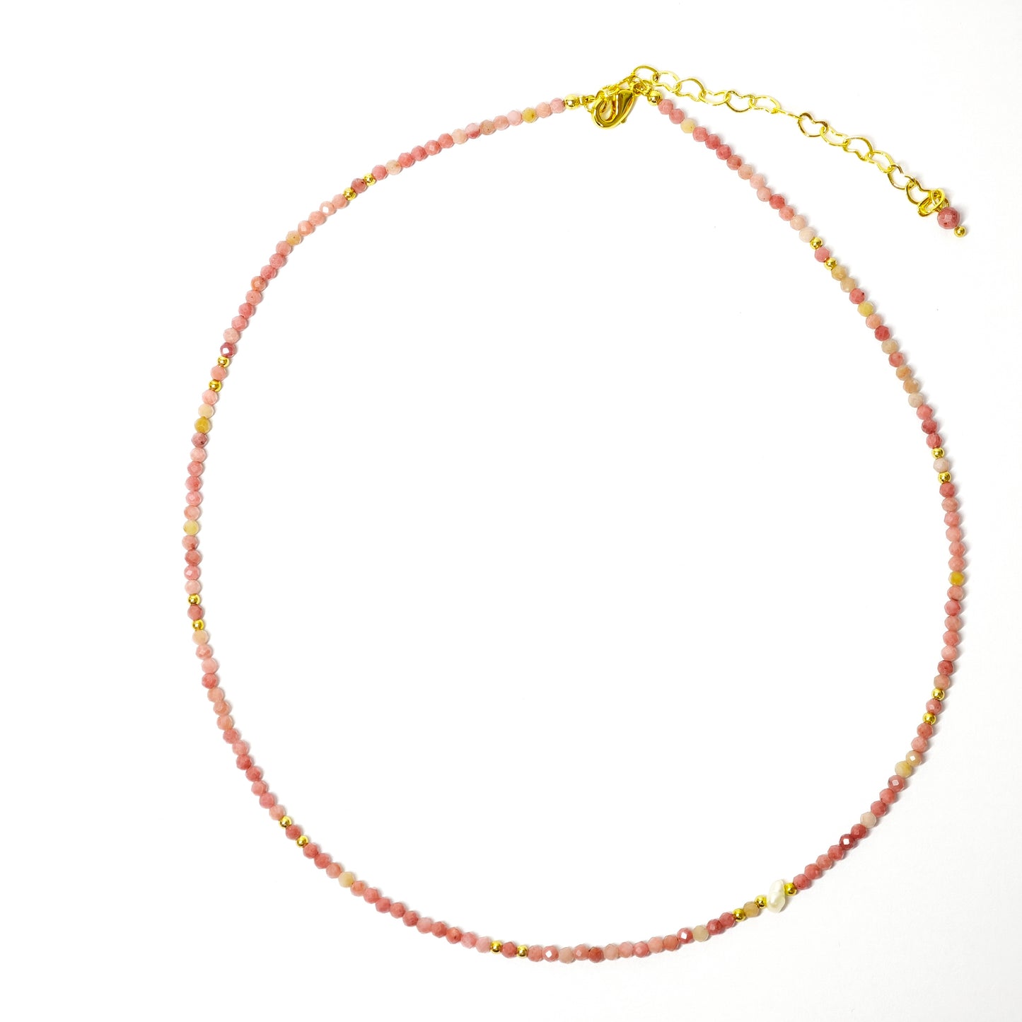 Rhodonite necklace with pearl
