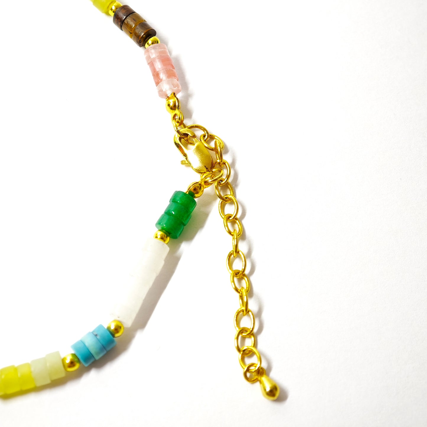 Colorful necklace made of natural stone beads
