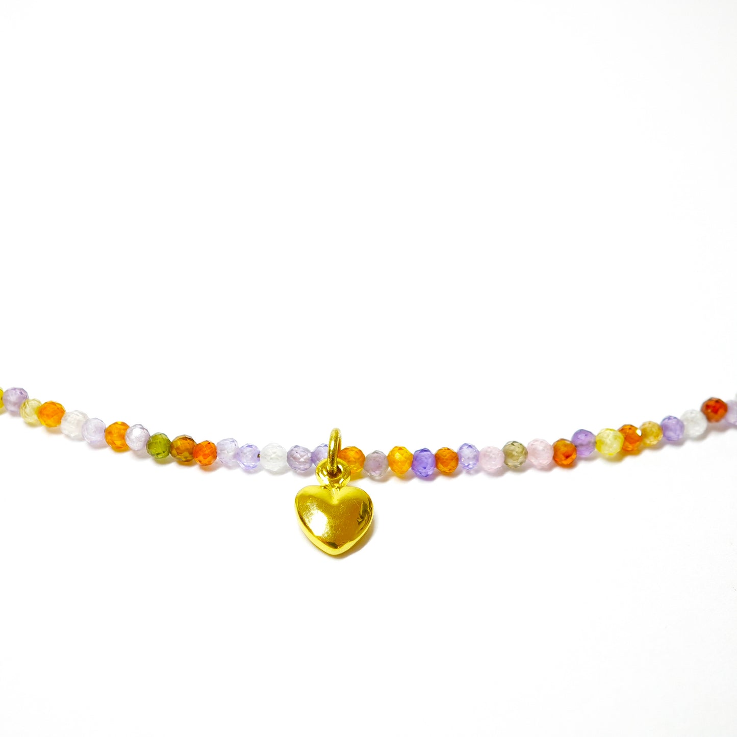 Collier en zircon coloré avec cœur