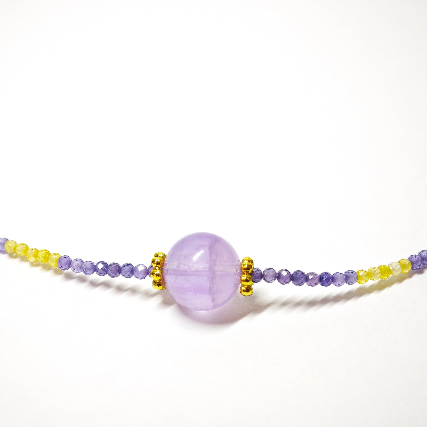 Lila Zirkon Halskette mit Amethyst