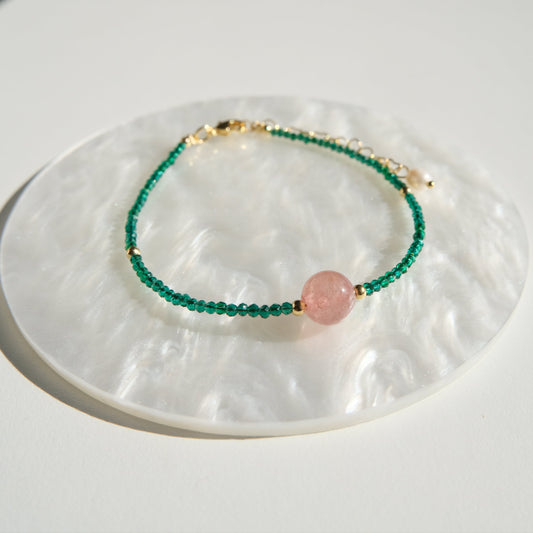 Rosenquarz Zirkonia Armband